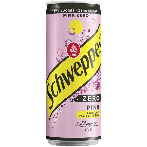 Schweppes Pak met 24 frisdrankjes Pink Zero 330 ml