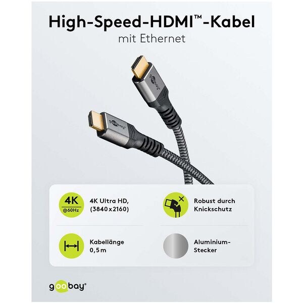 goobay HDMI kabel 4K met Ethernet - 10 m