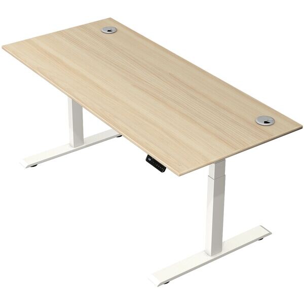 Kerkmann elektrisch in hoogte verstelbare zit-sta-tafel »Move 2 Plus« 180 cm, T-poot wit