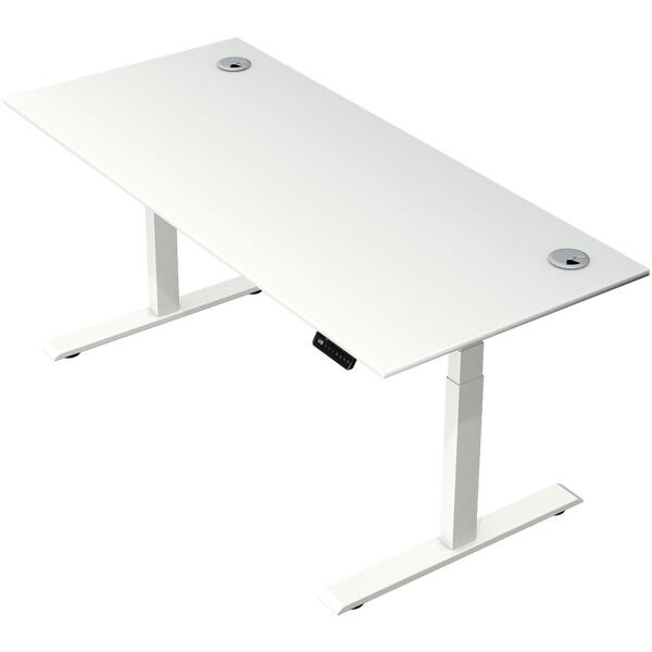 Kerkmann elektrisch in hoogte verstelbare zit-sta-tafel Move 2 Plus 180 cm, T-poot wit