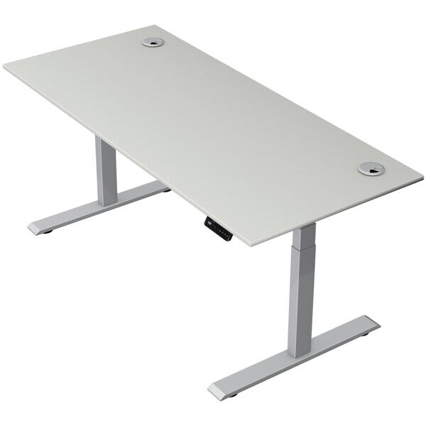 Kerkmann elektrisch in hoogte verstelbare zit-sta-tafel Move 2 Plus 180 cm, T-poot zilverkleur