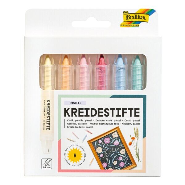 folia Pak met 6 Pastell krijtstiften