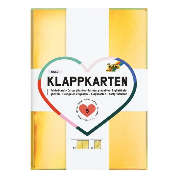 folia Kaarten vouwen GOLD, met envelop, 5 stuk(s)