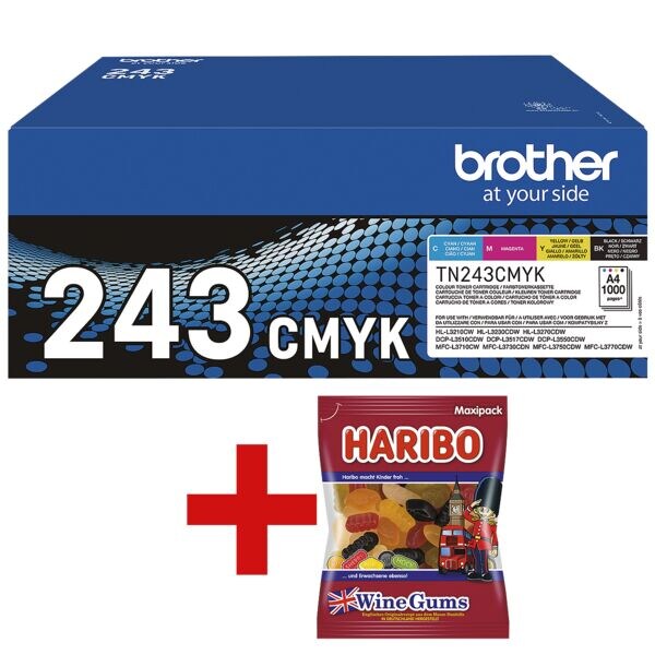 Brother Tonerset TN-243CMYK incl. fruitgom Wine Gums