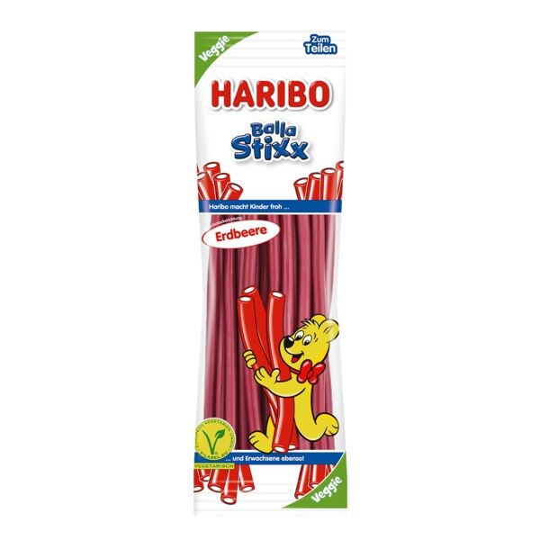 Haribo Fruitgom Balla-Stixx Erdbeere veggie, 200 g
