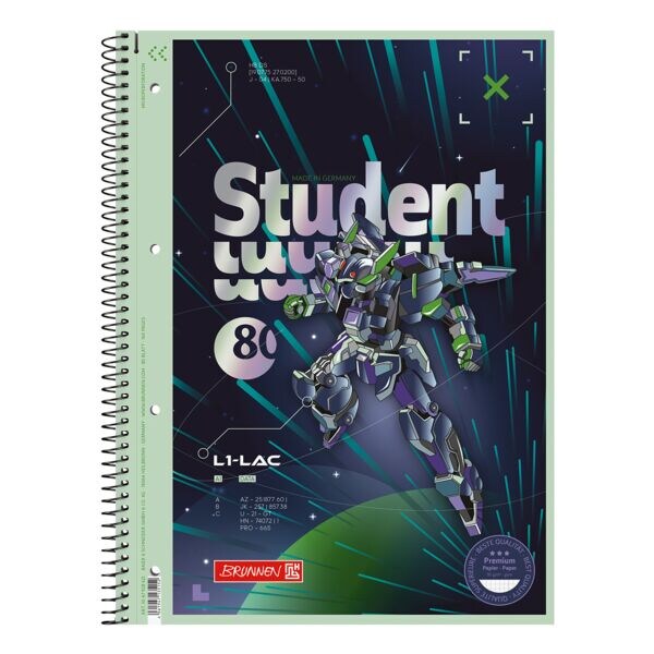 collegeblok Brunnen A4 geruit 5 x 5 mm, 80 bladen
