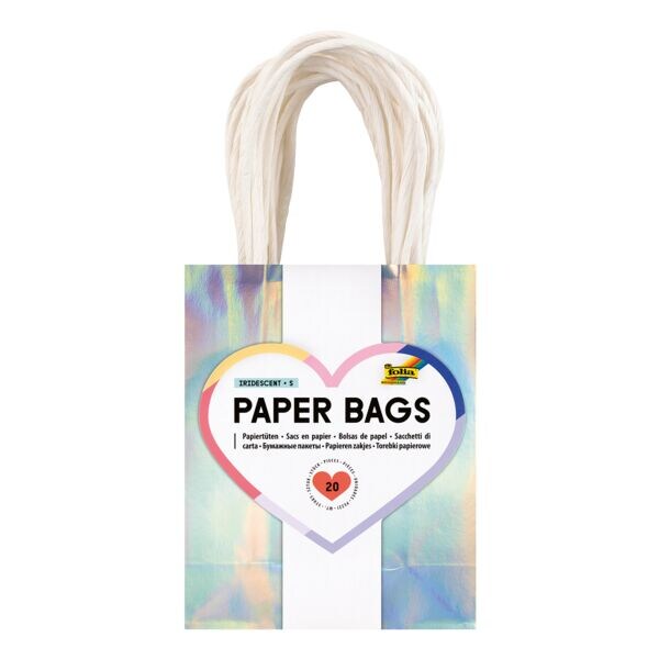 folia Pak van 20 papieren draagtassen �Irideszenz� maat S