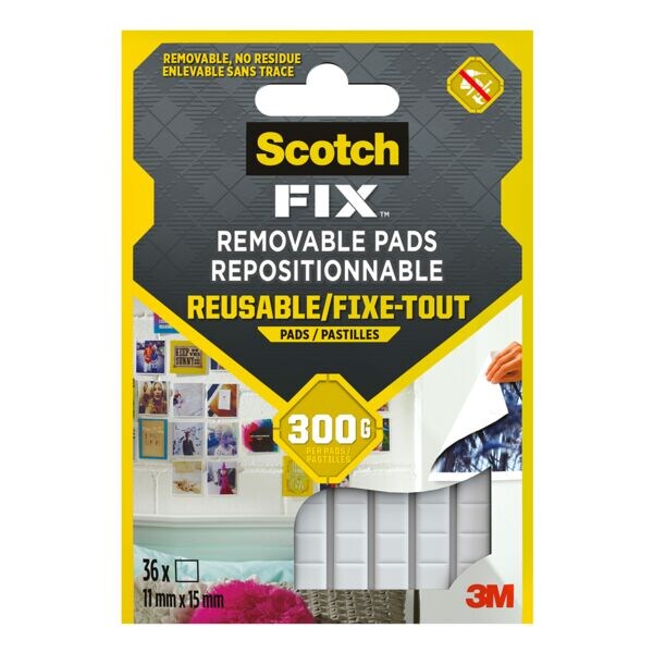 Scotch Verwijderbare kleefpads FIX 11 x 15 mm - 36 stuks