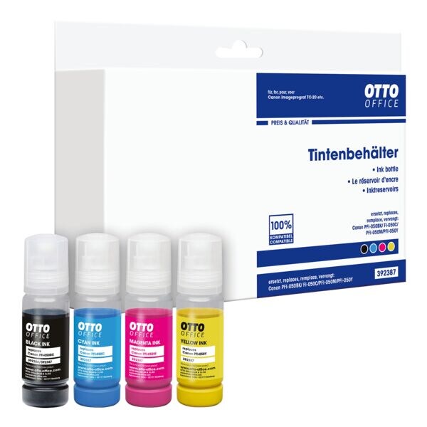 OTTO Office Inktcartridge vervangt Canon PFI050BK,CMY cyaan, magenta, geel, zwart