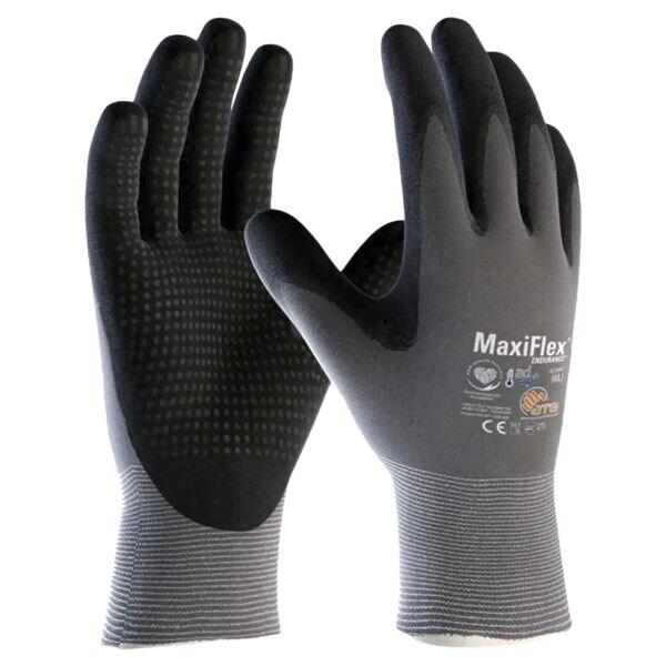 ATG montagehandschoenen MaxiFlex ENDURANCE AD-APT Maat XL Nylon met nitril-microschuimbekleding grijs / zwart