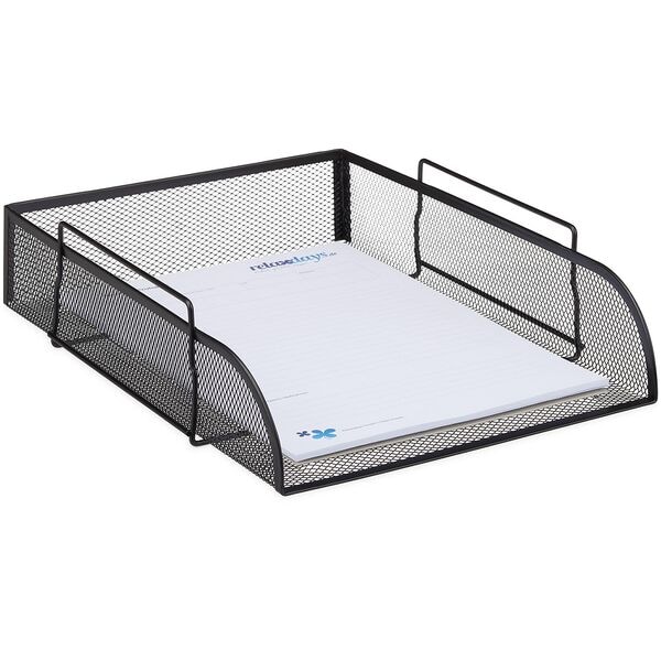 relaxdays Brievenbakje Mesh zwart, A4 staal