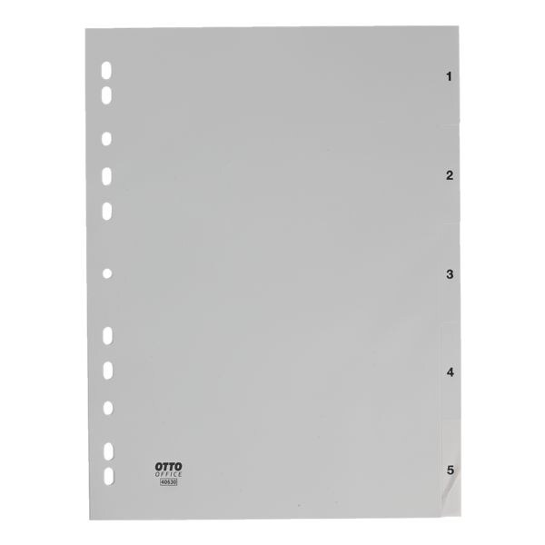 OTTO Office tabbladen, A4, 1-5 5-delig, grijs, kunststof