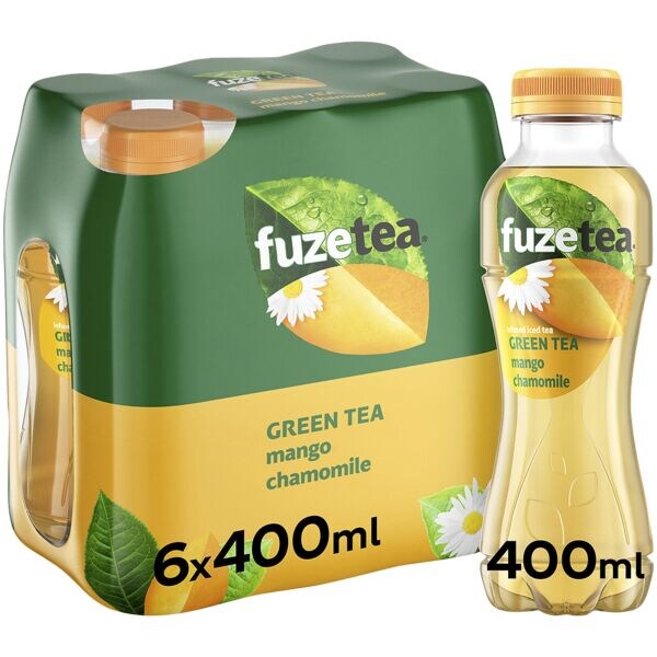 Fuze Tea Pak van 24 blikjes frisdrank �Green tea mango chamomile� niet-bruisend 400 ml