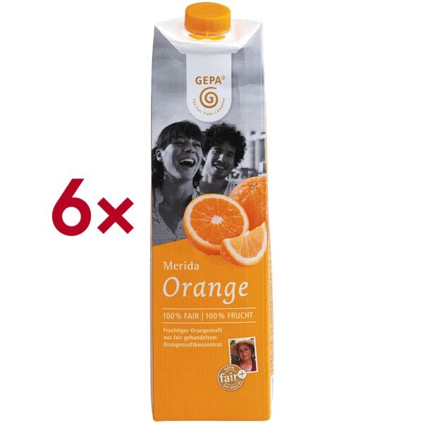 Gepa 6 pakken sinaasappelsap Merida van 1 liter per stuk