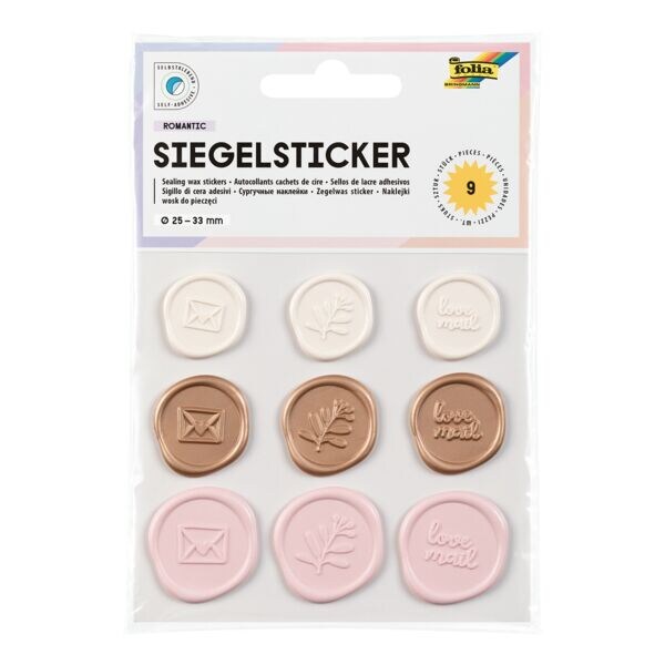 folia Zegelstickers Romantic 9 stuks