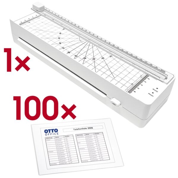 OTTO Office Lamineerapparaat OL 220-C A4 incl. lamineerfolies A4 100 stuks 80 micron antistatisch