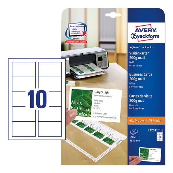 Avery Zweckform Visitekaartjes C32011-10