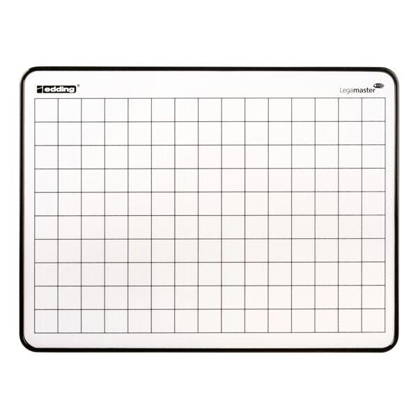 Legamaster Leertafel Melamine - blanco + geruit 30,5 x 22,9 cm wit