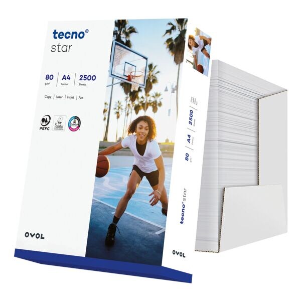 Maxi-box kopieerpapier A4 tecno star - 2500 bladen (totaal), 80g/m²