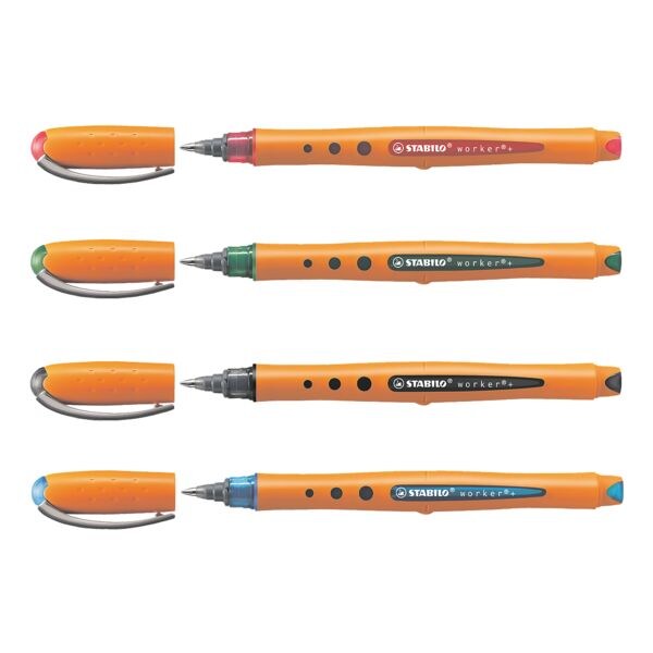 4x Rollerbalpen STABILO Bionic Worker +