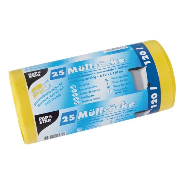 Papstar Afvalzakken 120 L geel 25 stuk(s)