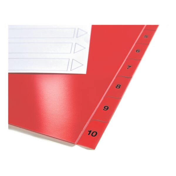 OTTO Office tabbladen, A4, 1-10 10-delig, wit / nkleurige tabs, kunststof