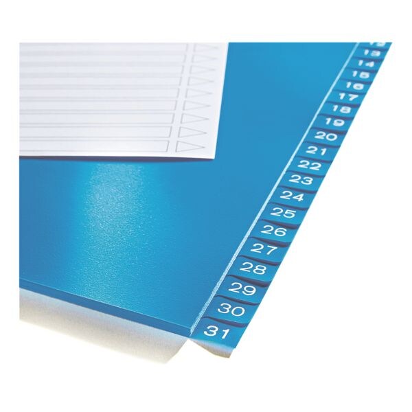 OTTO Office tabbladen, A4, 1-31 31-delig, wit / nkleurige tabs, kunststof