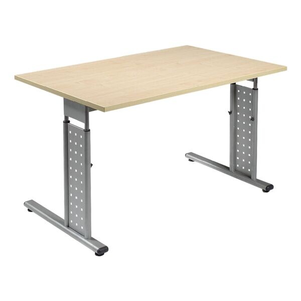 Gerambel Bureau New York 120 cm, L-onderstel zilver