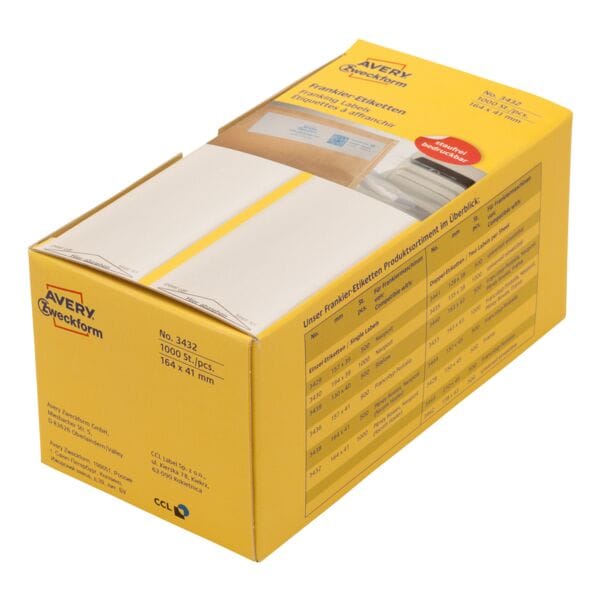 Avery Zweckform Frankeeretiketten 3432 168x44 mm 1000 stuks