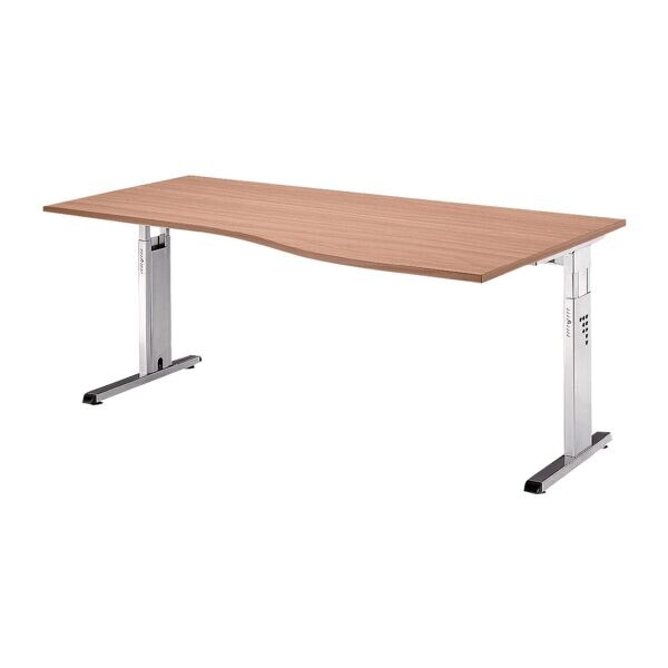 HAMMERBACHER Bureau OS18 O-Line 180 cm, L-onderstel wit-aluminium