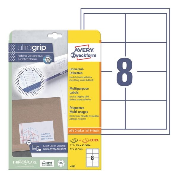 Avery Zweckform Pak van 240 universele etiketten 4782