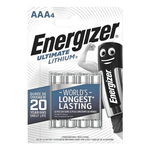 Energizer Pak met 4 batterijen Ultimate Lithium Micro / AAA / FR3