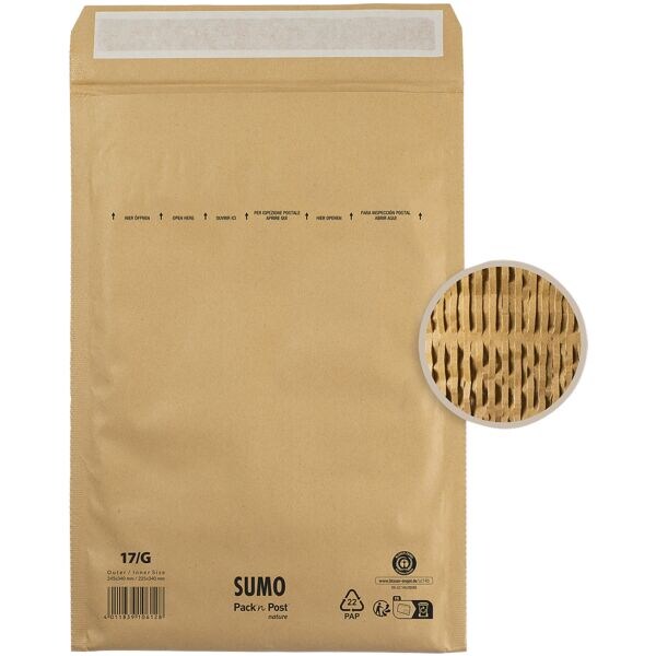 Mailmedia 50 zak-enveloppen van papier SUMO® SU1517, 24,5x34 cm, in grootverpakking