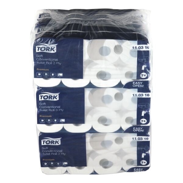 Tork Toiletpapier 110316 Premium 3-laags, extra wit - 72 rollen (9 pakken  8 rollen)