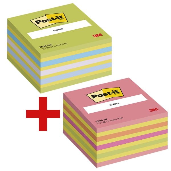 Post-it Notes Pak van 2 kubusblokken herkleefbare notes 2028NX2