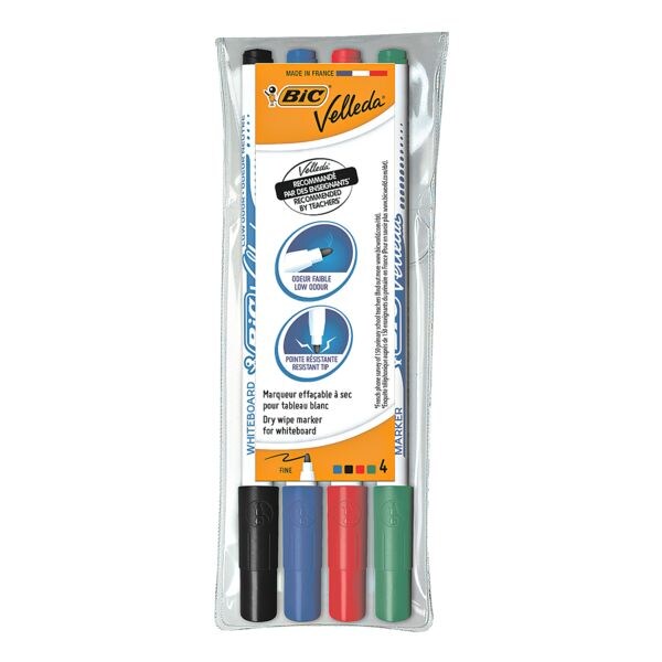BIC Pak van 4 whiteboardmarkers Velleda 1721