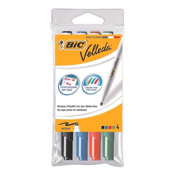 BIC Pak van 4 whiteboardmarkers Velleda 1741