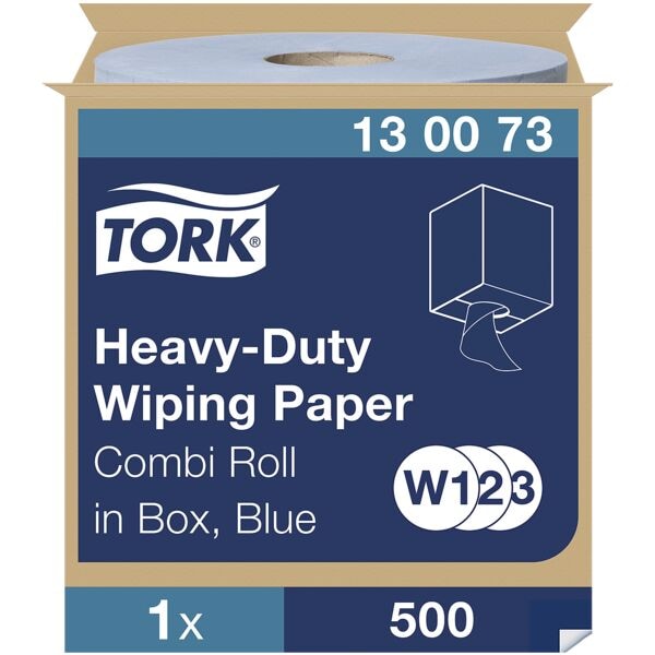 Tork Industrieel-poetspapier blauw 2-laags  23,5 x 34 cm (1x500 doekjes)