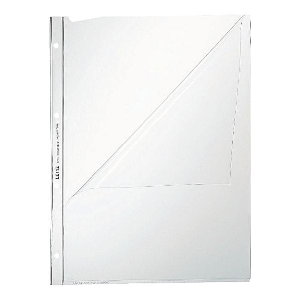 LEITZ folderhoesje Premium 4744 A4 glashelder, bovenaan en aan de perforatiezijde open - 100 stuk(s)