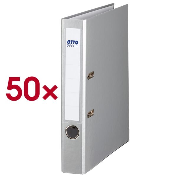 50x Ordner A4 OTTO Office Premium Silver Edition smal, uni