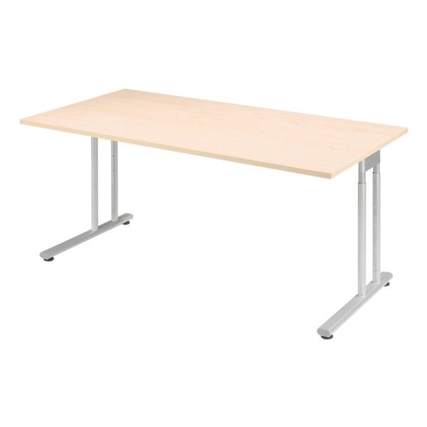 Gerambel Bureau hoogte verstelbaar Lissabon 160 cm, L-onderstel aluminium kleur