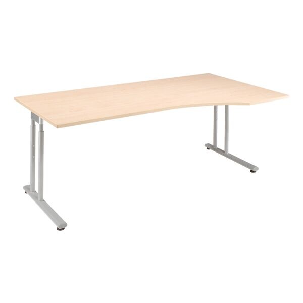 Gerambel Bureau Lissabon 180 cm, L-onderstel aluminium kleur