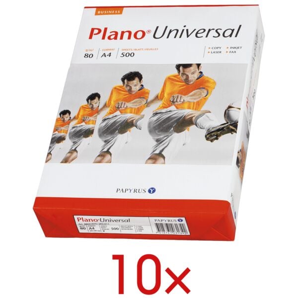 10x Kopieerpapier A4 Plano Universal - 5000 bladen (totaal), 80g/qm