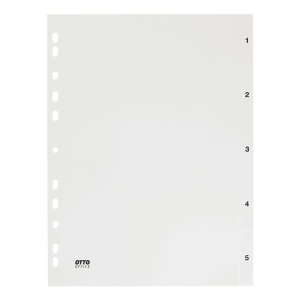 OTTO Office tabbladen, A4, 1-5 5-delig, wit, kunststof