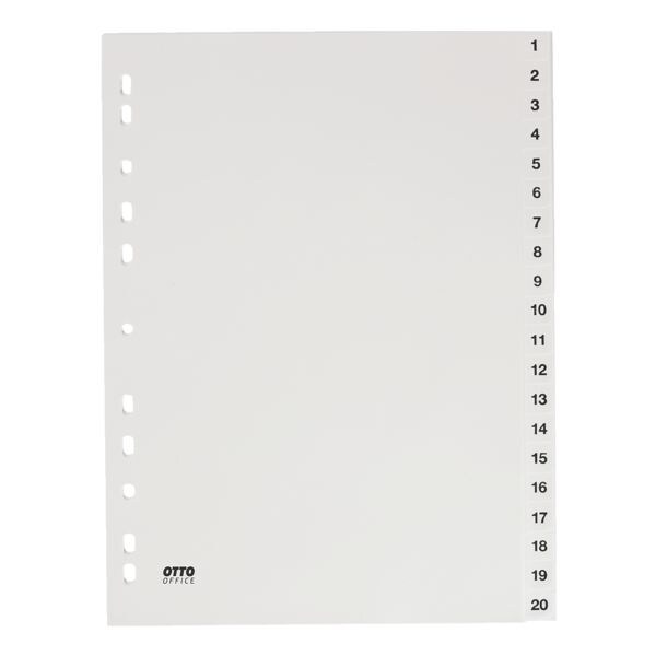 OTTO Office tabbladen, A4, 1-20 20-delig, wit, kunststof