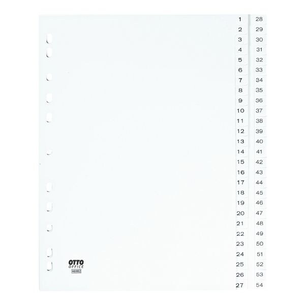 OTTO Office tabbladen, A4, 1-54 54-delig, wit, kunststof