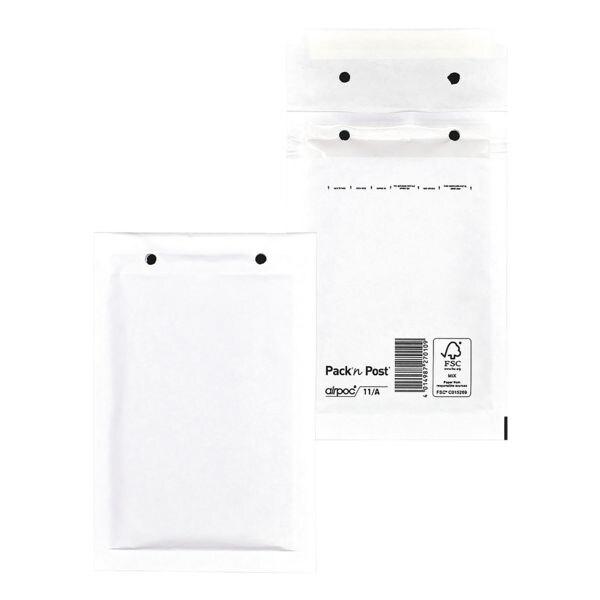 Mailmedia 200 stuk(s) zak-enveloppen met luchtkussentjes airpoc, 12,2x17,5 cm, in grootverpakking