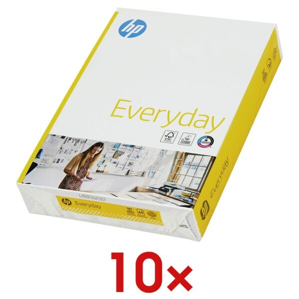 10x Multifunctioneel papier A4 HP Everyday - 5000 bladen (totaal)