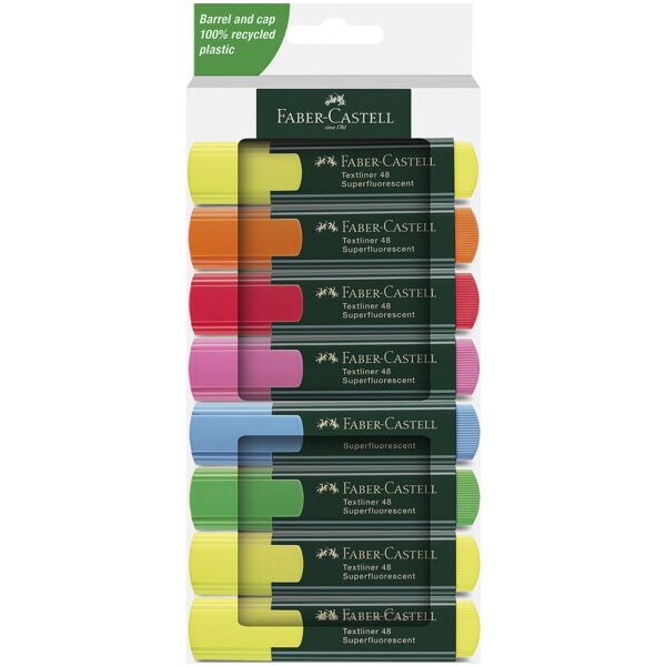 8x Faber-Castell Markeerstift Textliner 48 navulbaar schuine punt