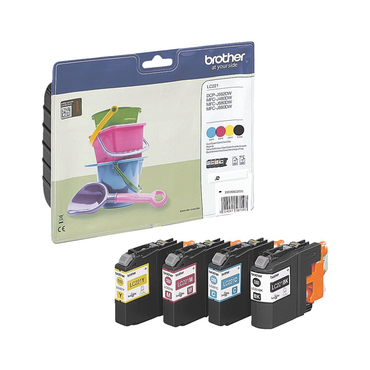 Brother Lot de cartouches d'encre « LC-221VALBP »